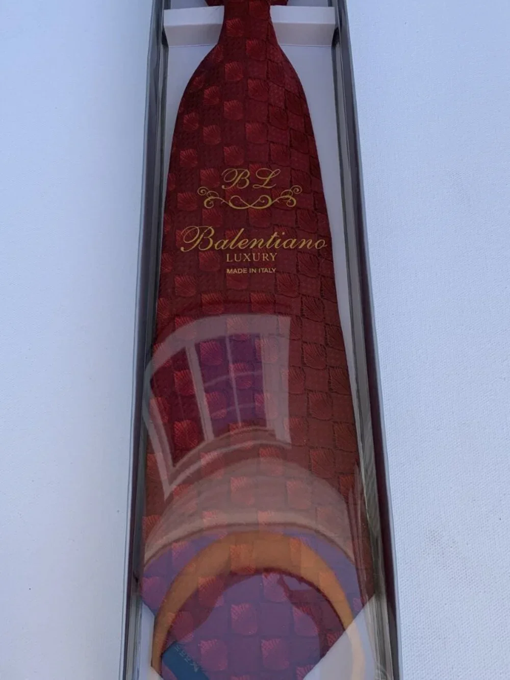 BALENTIANO Luxury 100% Silk Tie for Men Made in Italy 57